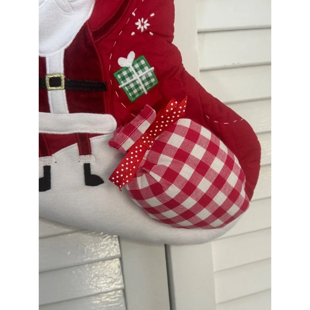 NWT Pottery Barn Kids Black African American Santa DAD Embroidered Stocking 19